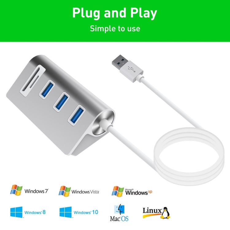 Rocketek HC422 USB3.0 x 3 + SD / TF Card Reader HUB Adapter - free shipping - PMC Jewellery - Order now!