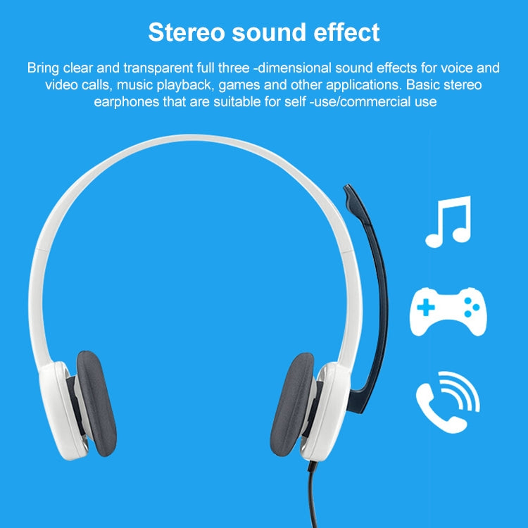 Logitech H150 Wired Headphone Dual 3.5mm Earphone Gaming Headset Stereo with MIC - free shipping - PMC Jewellery - Order now!
