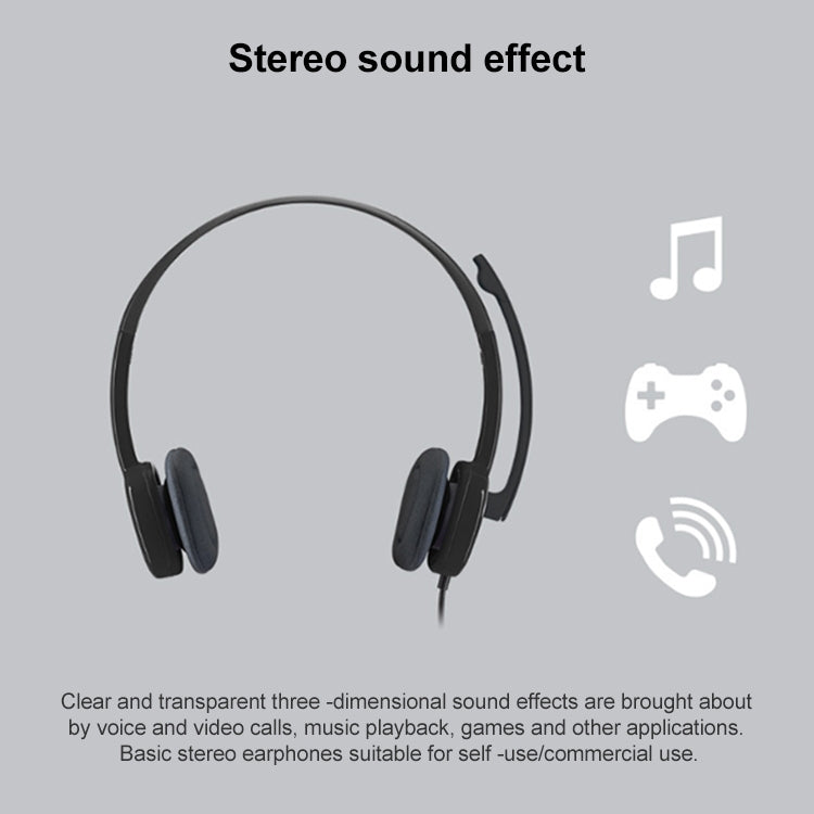 Logitech H151 Wired Headphone Single 3.5mm Earphone Gaming Headset Stereo with MIC - free shipping - PMC Jewellery - Order now!