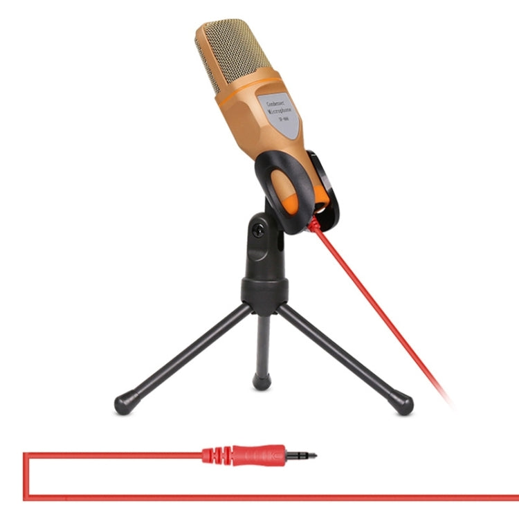 Yanmai SF666 Professional Condenser Sound Recording Microphone with Tripod Holder, Cable Length: 1.3m, Compatible with PC and Mac for Live Broadcast Show, KTV, etc.(Gold) - Microphone by Yanmai | Online Shopping South Africa | PMC TechLife | Buy Now Pay Later Mobicred