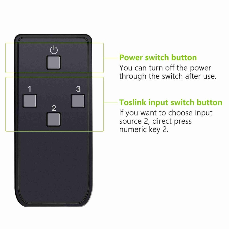 NK-T32 Toslink 3 In 2 Out Switch/Splitter with IR Remote - Splitter by PMC Jewellery | Online Shopping South Africa | PMC Jewellery | Buy Now Pay Later Mobicred