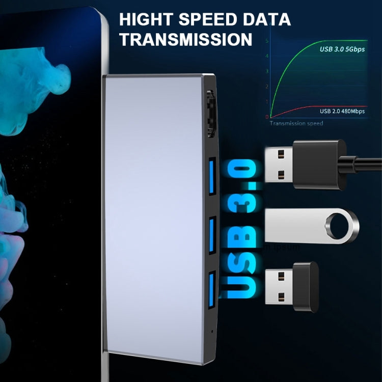 Rocketek SUR758 6 in 1 USB 3.0 / 4K HDMI / SD / TF HUB Adapter - free shipping - PMC Jewellery - Order now!
