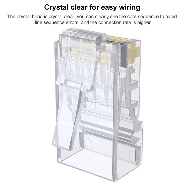 100pcs /Pack Cat5e RJ45 Connector Unshielded Pass Through Modular Plug, Gold: 3u - Lan Cable and Tools by PMC TechLife | Online Shopping South Africa | PMC TechLife | Buy Now Pay Later Mobicred