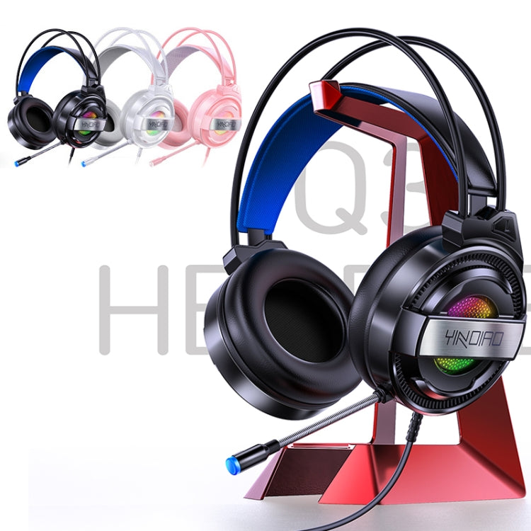 YINDIAO Q3 USB + Dual 3.5mm Wired E-sports Gaming Headset with Mic & RGB Light, Cable Length: 1.67m(Pink) - Multimedia Headset by YINDIAO | Online Shopping South Africa | PMC Jewellery | Buy Now Pay Later Mobicred