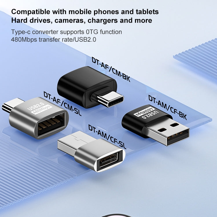 USB 2.0 Male to Female Type-C Adapter (Silver) - Cable & Adapters by PMC TechLife | Online Shopping South Africa | PMC TechLife | Buy Now Pay Later Mobicred