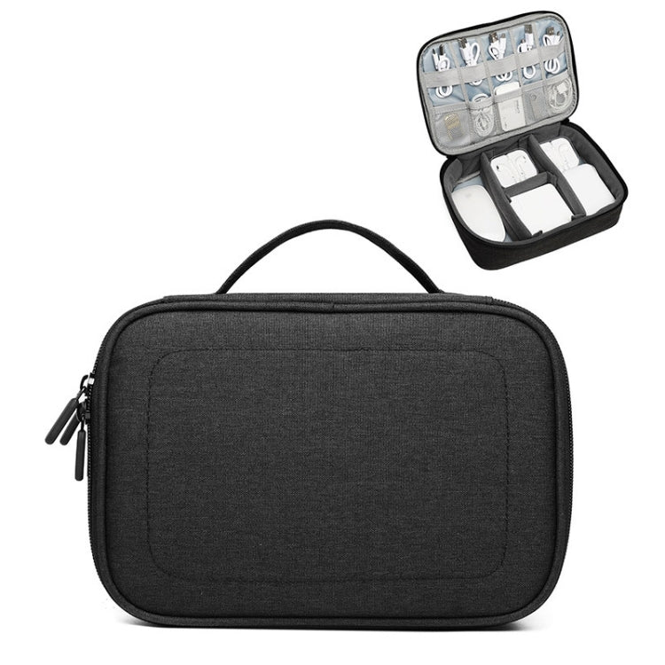 Multi-function Headphone Charger Data Cable Storage Bag, Single Layer Storage Bag, Size: 23x16x7cm(Black) - Other by PMC TechLife | Online Shopping South Africa | PMC TechLife | Buy Now Pay Later Mobicred
