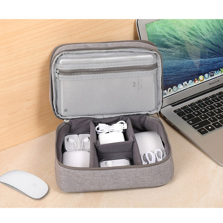 Multi-function Headphone Charger Data Cable Storage Bag, Single Layer Storage Bag, Size: 23x16x7cm(Grey) - Other by PMC TechLife | Online Shopping South Africa | PMC TechLife | Buy Now Pay Later Mobicred
