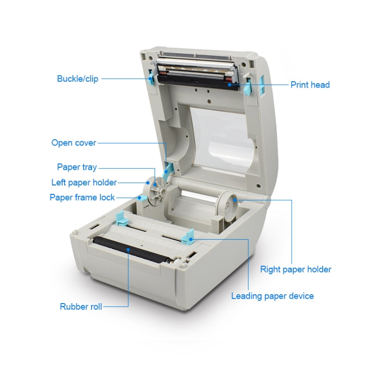 POS-9210 110mm USB +  Bluetooth POS Receipt Thermal Printer Express Delivery Barcode Label Printer, EU Plug(White) - Receipt Printers by PMC Jewellery | Online Shopping South Africa | PMC Jewellery | Buy Now Pay Later Mobicred