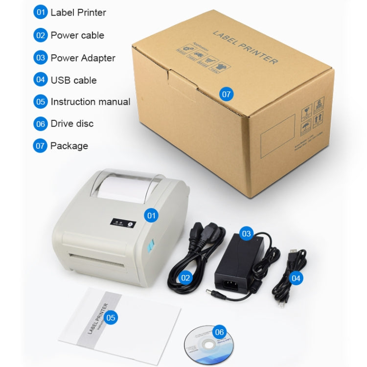 POS-9210 110mm USB +  Bluetooth POS Receipt Thermal Printer Express Delivery Barcode Label Printer, EU Plug(White) - Receipt Printers by PMC Jewellery | Online Shopping South Africa | PMC Jewellery | Buy Now Pay Later Mobicred