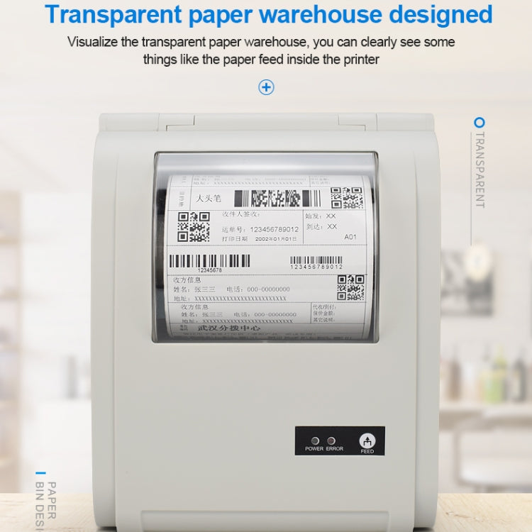 POS-9210 110mm USB +  Bluetooth POS Receipt Thermal Printer Express Delivery Barcode Label Printer, US Plug(White) - Receipt Printers by PMC Jewellery | Online Shopping South Africa | PMC Jewellery | Buy Now Pay Later Mobicred