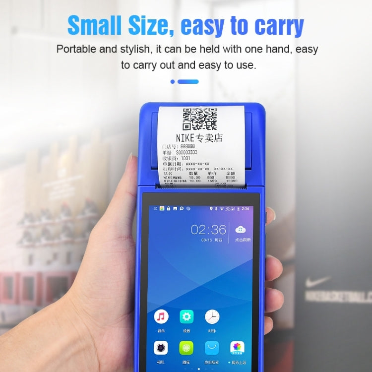 POS-6000 4G Version 1GB+8GB 58mm PDA Handheld 5.5 inch QR Code Android Smart POS Teminal Scanner Printer, EU Plug - Printer by PMC TechLife | Online Shopping South Africa | PMC TechLife | Buy Now Pay Later Mobicred