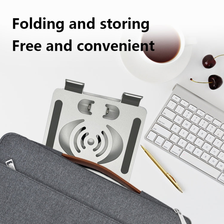 L-14 Aluminum Alloy Foldable Rotating Laptop/Tablet Stand(Silver) - Laptop Stand by PMC Jewellery | Online Shopping South Africa | PMC Jewellery | Buy Now Pay Later Mobicred