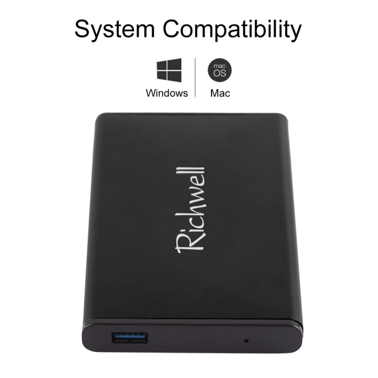 Richwell SATA R2-SATA-250GB 250GB 2.5 inch USB3.0 Super Speed Interface Mobile Hard Disk Drive(Black) - free shipping - PMC Jewellery - Order now!