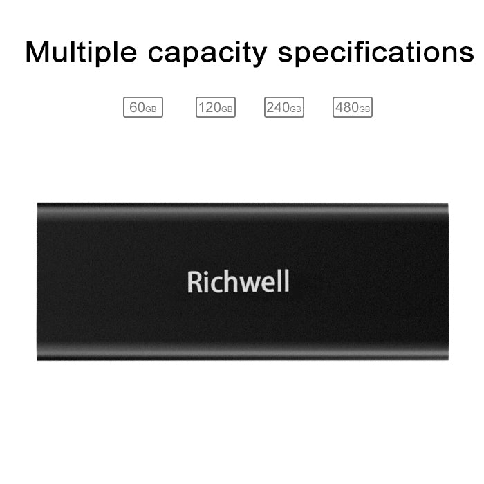 Richwell SSD R280-SSD-60GB 60GB Mobile Hard Disk Drive for Desktop PC(Black) - free shipping - PMC Jewellery - Order now!