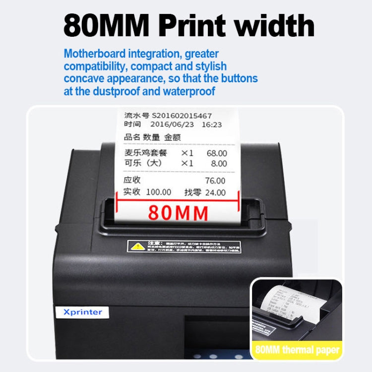 Xprinter N160II USB+Bluetooth Interface 80mm 160mm/s Automatic Thermal Receipt Printer, UK Plug - Printer by Xprinter | Online Shopping South Africa | PMC Jewellery | Buy Now Pay Later Mobicred