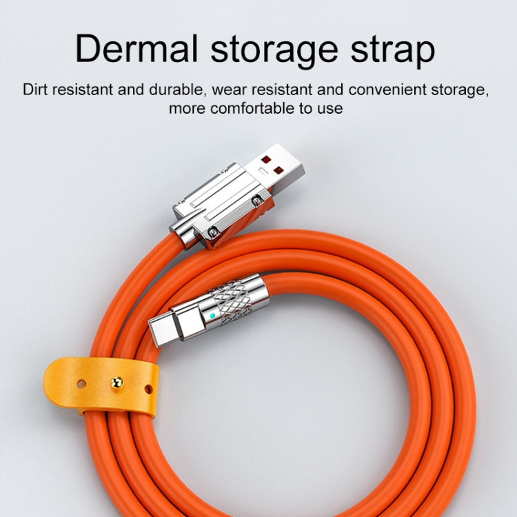 Mech Series 6A 120W USB to USB-C / Type-C Metal Plug Silicone Fast Charging Data Cable, Length: 1.2m(Yellow) - USB-C & Type-C Cable by PMC Jewellery | Online Shopping South Africa | PMC Jewellery