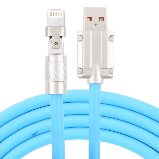 Mech Series 6A 120W USB to 8 Pin 180-degree Metal Plug Fast Charging Cable, Length: 1.2m(Blue) - Normal Style Cable by PMC Jewellery | Online Shopping South Africa | PMC Jewellery | Buy Now Pay Later Mobicred