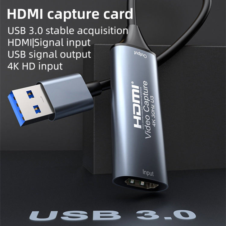 4K 30Hz HDMI to USB3.0 HD Video Capture Card with Cable - Video Capture Solutions by PMC TechLife | Online Shopping South Africa | PMC TechLife | Buy Now Pay Later Mobicred