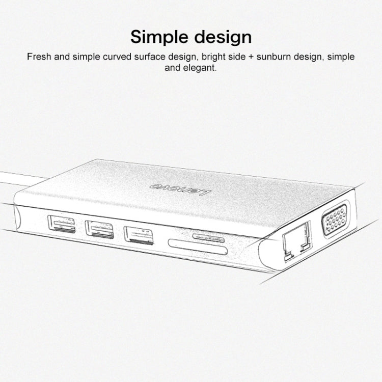 Lenovo LX0801 Pro Type-C / USB-C Network Cable Interface Converter Docking Station - Cable & Adapters by Lenovo | Online Shopping South Africa | PMC Jewellery | Buy Now Pay Later Mobicred