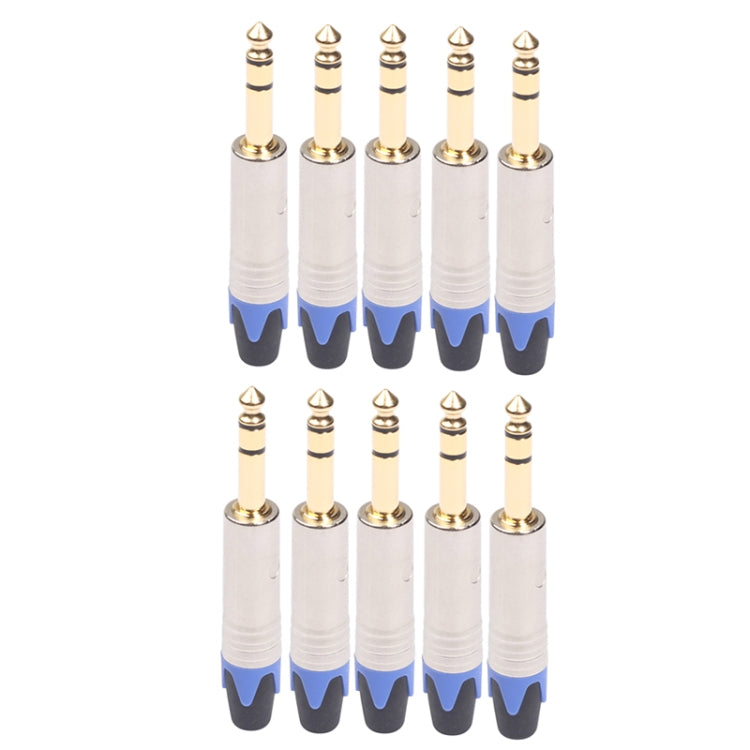 10 PCS TC203N 6.35mm Gold-plated Audio Stereo Connector Welding Plug - free shipping - PMC Jewellery - Order now!