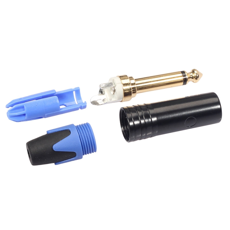 10 PCS TC202 6.35mm Gold-plated Mono Sound Welding Audio Adapter Plug(Blue) - free shipping - PMC Jewellery - Order now!