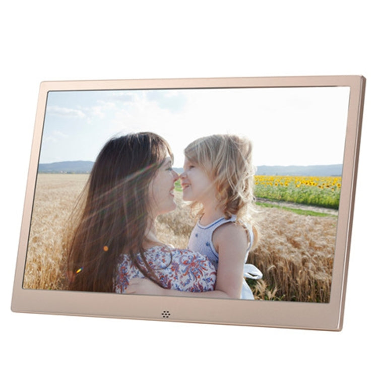 HSD1303 13.3 inch LED 1280x800 High Resolution Display Digital Photo Frame with Holder and Remote Control, Support SD / MMC / MS Card / USB Port, UK Plug(Gold) - 11-15 inch by PMC Jewellery | Online Shopping South Africa | PMC Jewellery | Buy Now Pay Later Mobicred