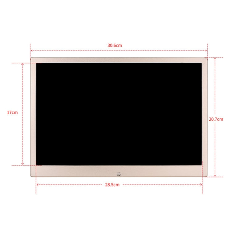 HSD1303 13.3 inch LED 1280x800 High Resolution Display Digital Photo Frame with Holder and Remote Control, Support SD / MMC / MS Card / USB Port, UK Plug(Gold) - 11-15 inch by PMC Jewellery | Online Shopping South Africa | PMC Jewellery | Buy Now Pay Later Mobicred