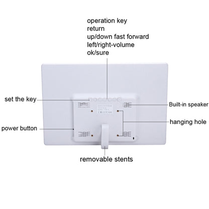13 inch LED Display Digital Photo Frame with Holder & Remote Control, Allwinner F16, Support SD / MS / MMC Card and USB(White) - 11-15 inch by PMC Jewellery | Online Shopping South Africa | PMC Jewellery | Buy Now Pay Later Mobicred