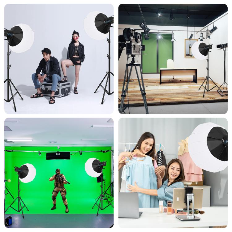 PULUZ 220V 120W Studio Video Light + 2.8m Light Holder + 65cm Foldable Lantern Softbox Photography Kit(EU Plug) - free shipping - PMC TechLife - Order now!