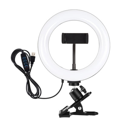 PULUZ 7.9 inch 20cm Ring Selfie Light + Monitor Clip 3 Modes USB Dimmable Dual Color Temperature LED Curved Vlogging Photography Video Lights Kits with Phone Clamp(Black) - Ring Light by PULUZ | Online Shopping South Africa | PMC Jewellery | Buy Now Pay Later Mobicred