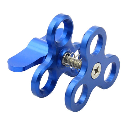 PULUZ Triple Ball Clamp Close Hole Diving Camera Bracket CNC Aluminum Spring Flashlight Clamp for Diving Underwater Photography System(Blue) - Diving Accessories by PULUZ | Online Shopping South Africa | PMC Jewellery | Buy Now Pay Later Mobicred