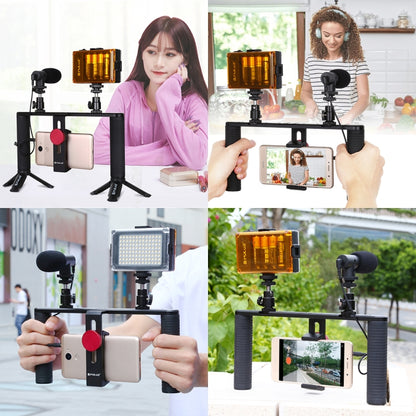 PULUZ Vlogging Live Broadcast Smartphone Video Rig Filmmaking Recording Handle Stabilizer Aluminum Bracket for iPhone, Galaxy, Huawei, Xiaomi, HTC, LG, Google, and Other Smartphones - Camera Cage by PULUZ | Online Shopping South Africa | PMC Jewellery | Buy Now Pay Later Mobicred