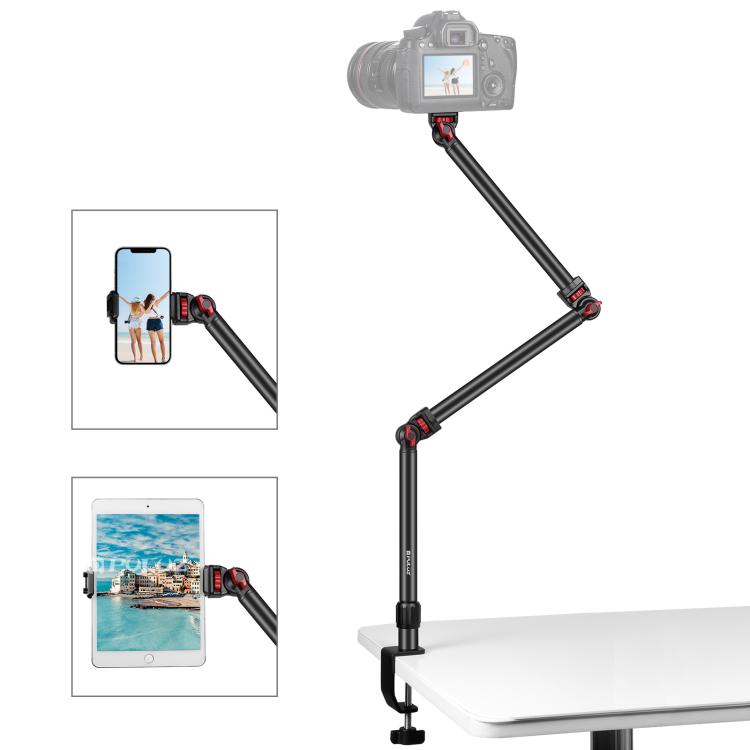 PULUZ Overhead Camera Mount C-Clamp Desk Stand Live Holder(Black) - free shipping - PMC Jewellery - Order now!