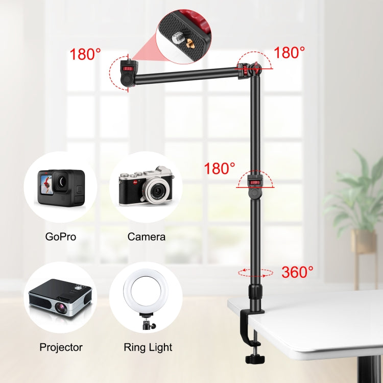 PULUZ Overhead Camera Mount C-Clamp Desk Stand Live Holder(Black) - free shipping - PMC Jewellery - Order now!