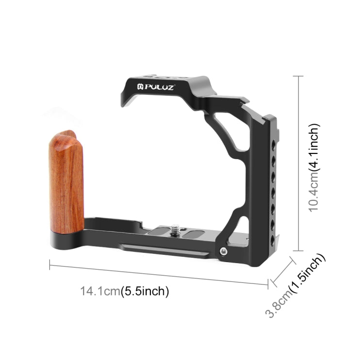 For Nikon ZFC PULUZ Wood Handle Metal Camera Cage Stabilizer Rig(Black) - Camera Cage by PULUZ | Online Shopping South Africa | PMC Jewellery | Buy Now Pay Later Mobicred