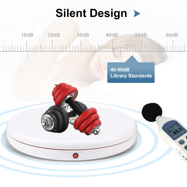 PULUZ 45cm Remote Control Adjusting Speed Rotating Turntable Display Stand, White, Load 100kg(EU Plug) - free shipping - PMC TechLife - Order now!
