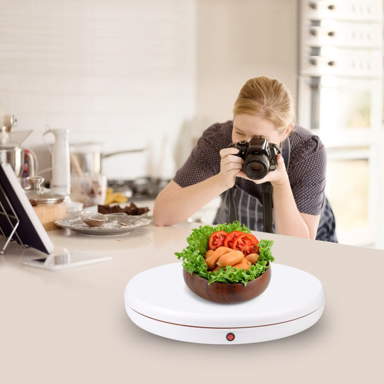 PULUZ 45cm Remote Control Adjusting Speed Rotating Turntable Display Stand, White, Load 100kg(EU Plug) - free shipping - PMC TechLife - Order now!