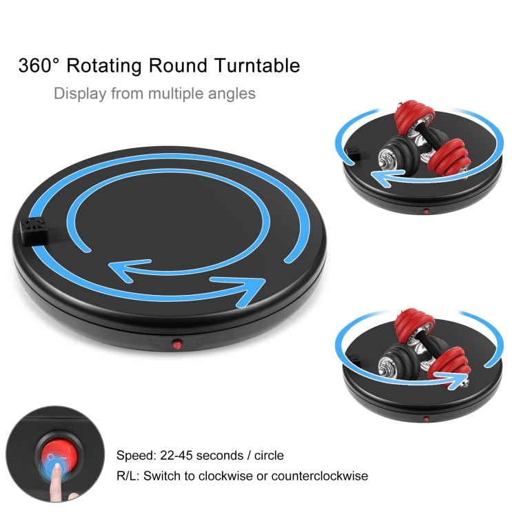 PULUZ 45cm Remote Control Adjusting Speed Rotating Turntable Display Stand with Power Socket, Black, Load 100kg(AU Plug) - free shipping - PMC TechLife - Order now!