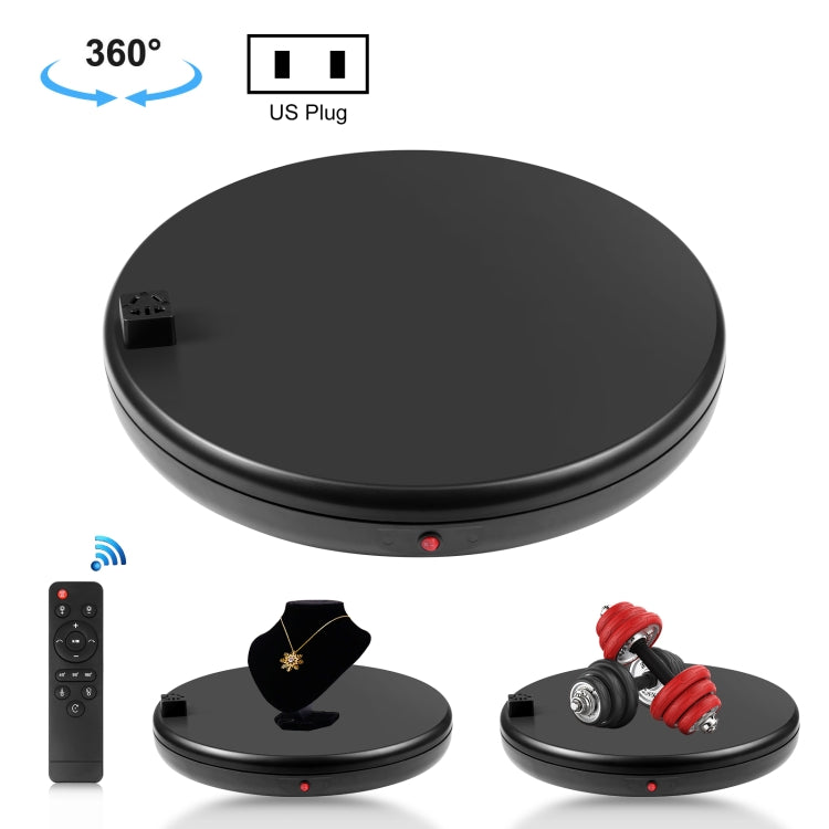 PULUZ 45cm Remote Control Adjusting Speed Rotating Turntable Display Stand with Power Socket, Black, Load 100kg(US Plug) - free shipping - PMC TechLife - Order now!