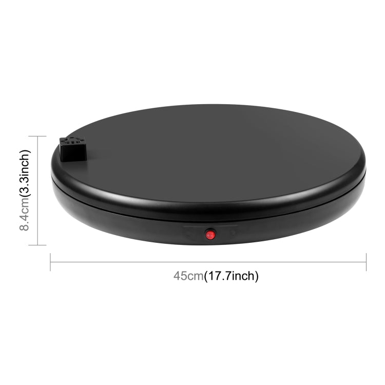 PULUZ 45cm Remote Control Adjusting Speed Rotating Turntable Display Stand with Power Socket, Black, Load 100kg(US Plug) - free shipping - PMC TechLife - Order now!
