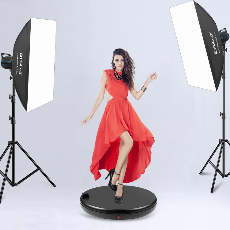 PULUZ 45cm Remote Control Adjusting Speed Rotating Turntable Display Stand with Power Socket, Black, Load 100kg(US Plug) - free shipping - PMC TechLife - Order now!