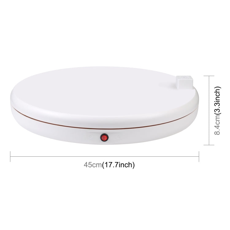 PULUZ 45cm Remote Control Adjusting Speed Rotating Turntable Display Stand with Power Socket, White, Load 100kg(UK Plug) - free shipping - PMC TechLife - Order now!