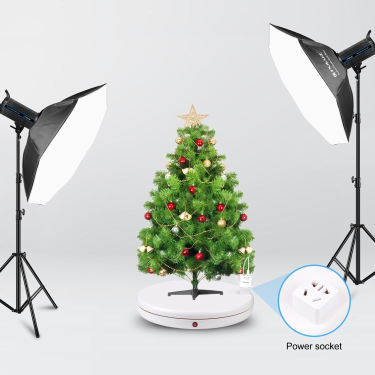 PULUZ 45cm Remote Control Adjusting Speed Rotating Turntable Display Stand with Power Socket, White, Load 100kg(UK Plug) - free shipping - PMC TechLife - Order now!