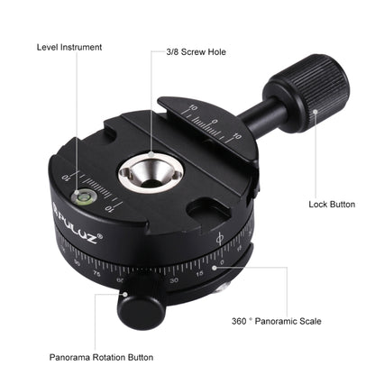 PULUZ Aluminum Alloy 360 Degree Rotation Panorama Ball Head with Quick Release Plate for Camera Tripod Head - Tripod Heads by PULUZ | Online Shopping South Africa | PMC Jewellery | Buy Now Pay Later Mobicred