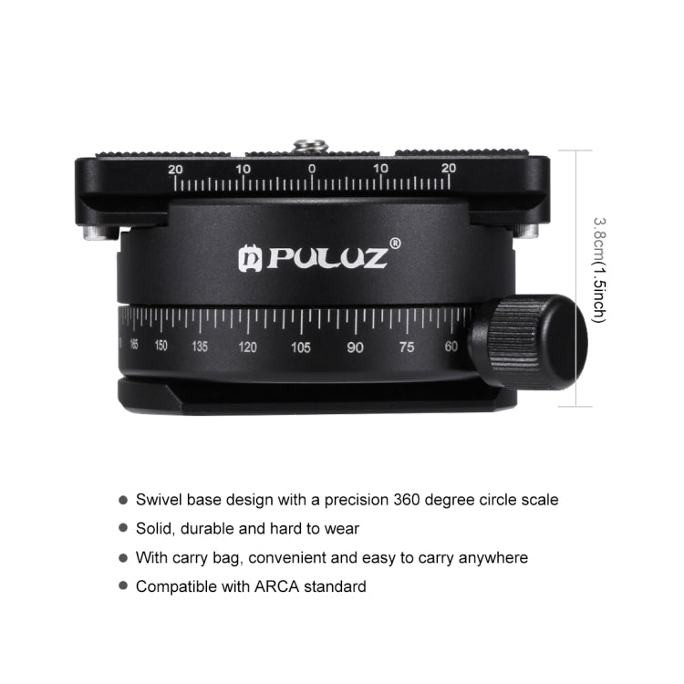 PULUZ Aluminum Alloy 360 Degree Rotation Panorama Ball Head with Quick Release Plate for Camera Tripod Head - Tripod Heads by PULUZ | Online Shopping South Africa | PMC Jewellery | Buy Now Pay Later Mobicred