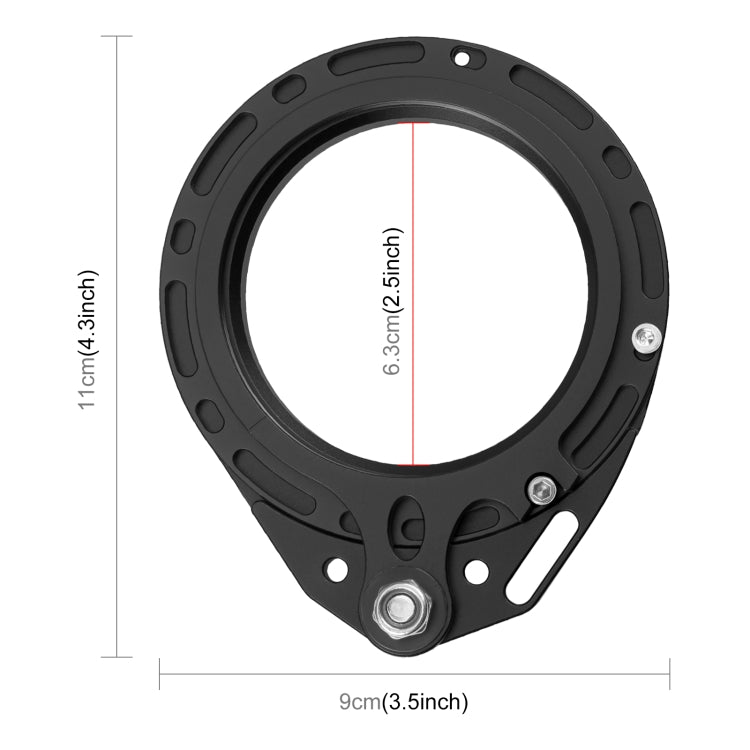 PULUZ Aluminum Alloy 67mm to 67mm Swing Wet-Lens Diopter Adapter Mount for DSLR Underwater Diving Housing(Black) - Diving Accessories by PULUZ | Online Shopping South Africa | PMC Jewellery | Buy Now Pay Later Mobicred