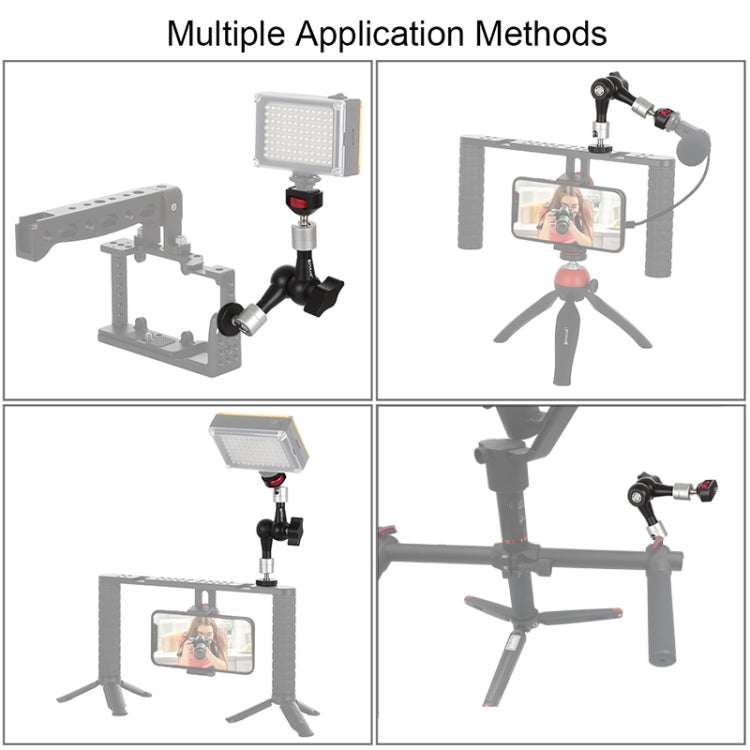 PULUZ 7 inch Aluminium Alloy Adjustable Articulating Friction Magic Arm - Camera Gimbal by PULUZ | Online Shopping South Africa | PMC Jewellery | Buy Now Pay Later Mobicred