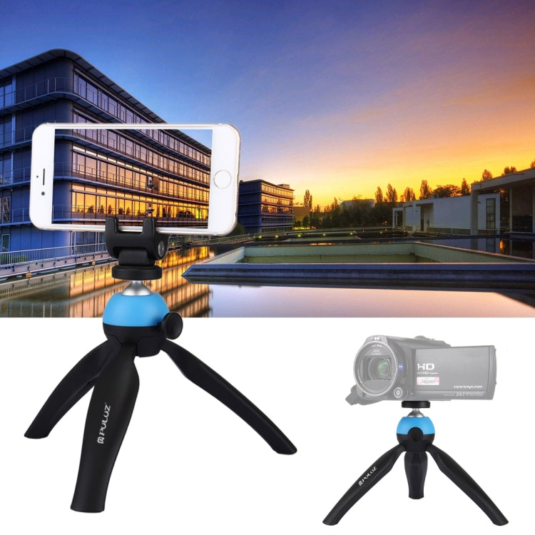 PULUZ Pocket Mini Tripod Mount with 360 Degree Ball Head & Phone Clamp for Smartphones(Blue) - Tripods by PULUZ | Online Shopping South Africa | PMC Jewellery | Buy Now Pay Later Mobicred