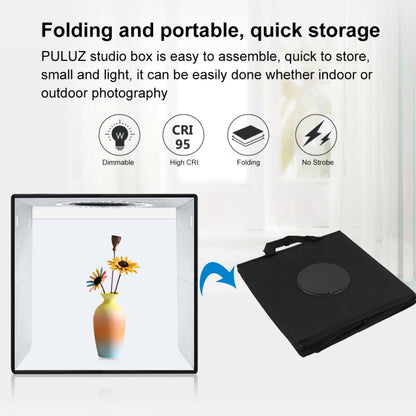 PULUZ 30cm Folding  High 97 CRI Ring Light Photo Lighting Studio Shooting Tent Box Kit with 6 Colors Backdrops (Black, White, Orange, Red, Green, Blue), Unfold Size: 30cm x 30cm x 30cm(Black) -  by PULUZ | Online Shopping South Africa | PMC Jewellery | Buy Now Pay Later Mobicred