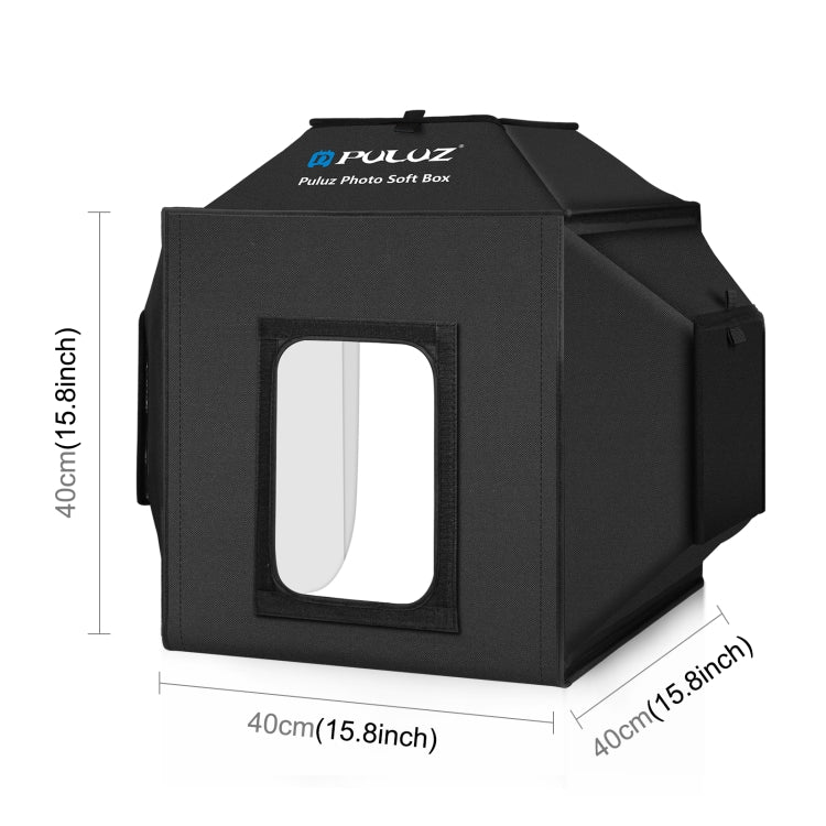 PULUZ 40cm Folding 72W 5500K Studio Shooting Tent Soft Box Photography Lighting Kit with 4 Colors (Black, Orange, White, Green) Backdrops(AU Plug) -  by PULUZ | Online Shopping South Africa | PMC Jewellery | Buy Now Pay Later Mobicred